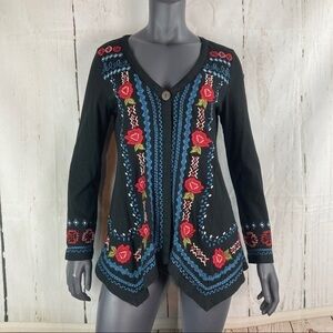 Soft Surroundings embroidered cardigan